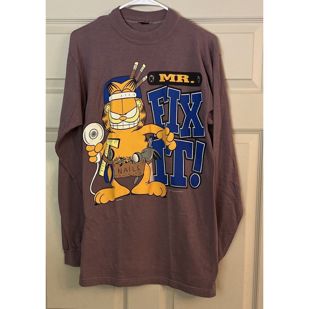 Original Vintage 1978 Garfield Mr. Fix It Men's Size XL Graphic Long‎ Sleeve EUC
